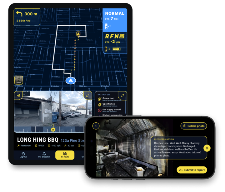 Responder app on tablet and phone